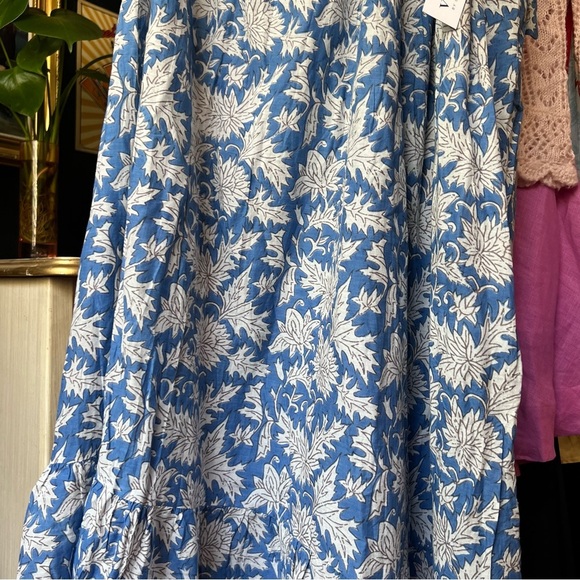 Velvet by Graham & Spencer Joanna Dress Blue One-Shoulder Tie Tiered Maxi Size S - Picture 6 of 11